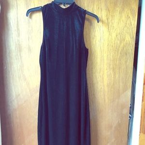 Black Velvet tight midi dress